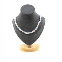 Edelsteine Und Perlen Collier Mit Aigue-Marine Aus Brasilien Und Quartz