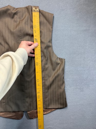 Vintage WILVORST 3 Piece suit set blazer vest pants taupe Mens size 48 - Picture 23 of 24