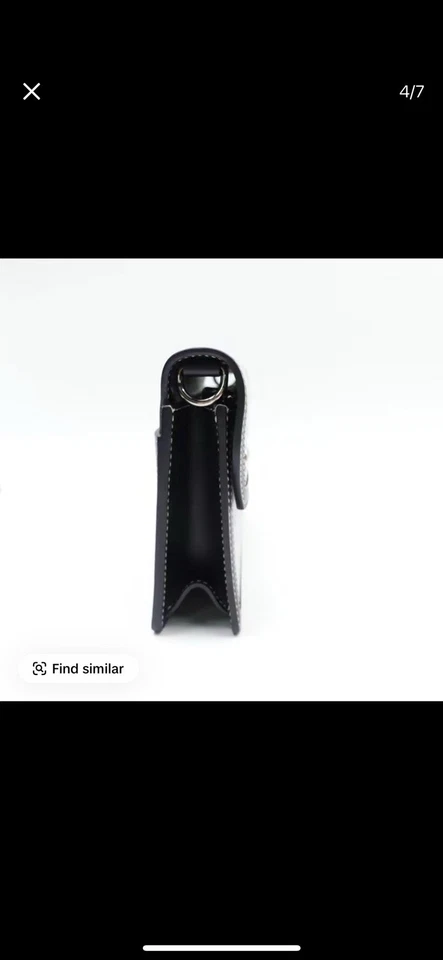 Bandolera Burberry HorseFerry de lona blanca negra usada Foto 4 de 4