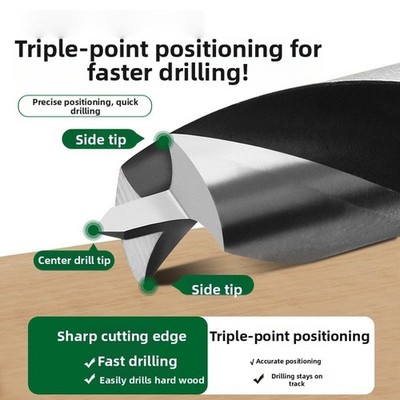 Spiral- und Dreiflötenbohrer Set für Holzbearbeitung Chrom Vanadium Stahl