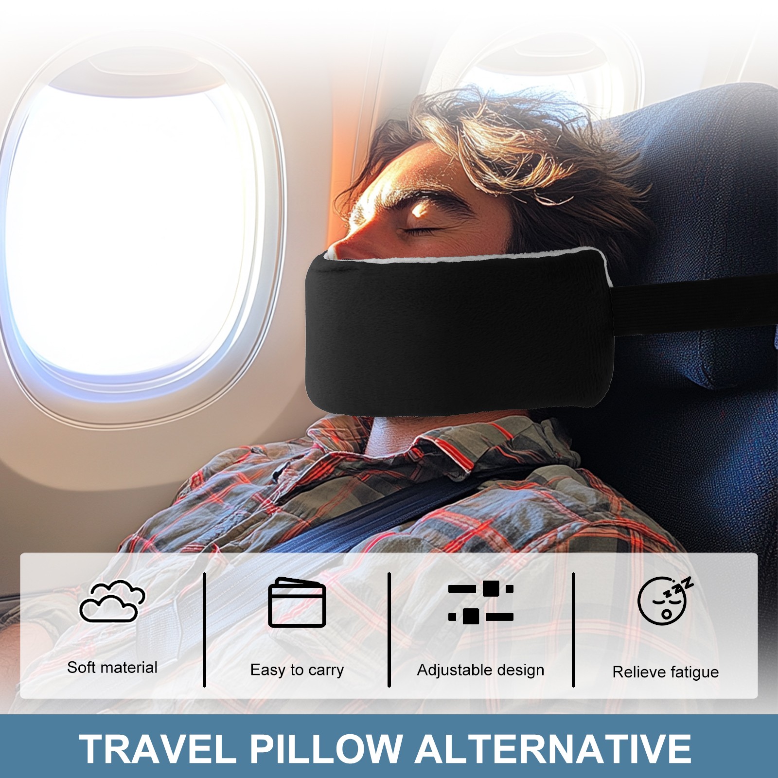 Portable Adjustable Neck Support Band for Travel Comfort-image