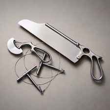 3 Piece Bone Saw Set, Autopsy Saw Display, Vintage Medical Style, Oddities