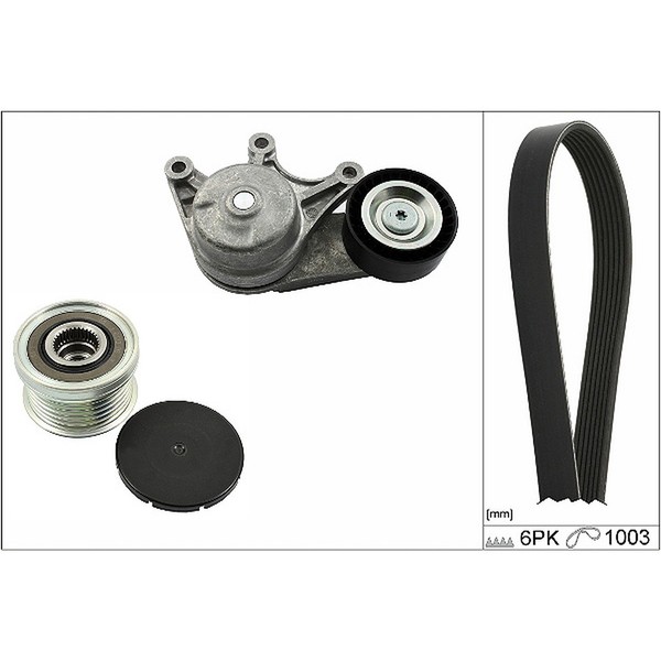 INA Keilrippenriemensatz + Freilauf FüR BMW F20-23 F30-34 F32-36 F10/11 X1 N20-image