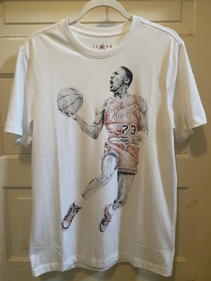 NWT Nike Air Jordan Chicago J Dot Graphic White T-Shirt Men s Sz S