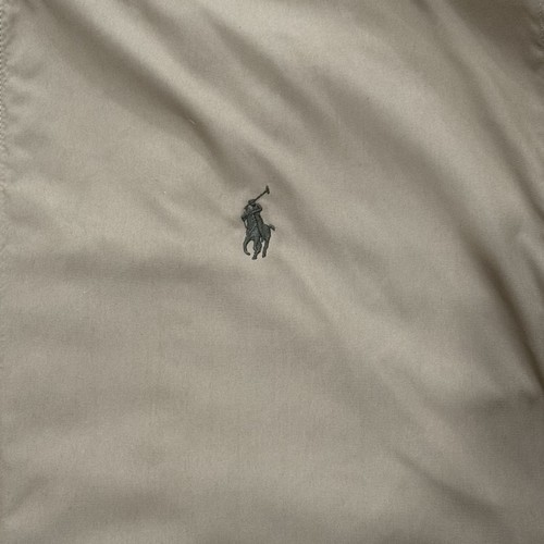 Polo Ralph Lauren Jacke Herren Bomber XL Khaki Beige Hellbraun Reißverschluss Fleece Gefüttert - Bild 4 von 8