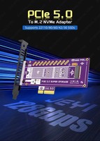 M.2 to PCI Express 5.0 NVME SSD 22110 Adapter Card 64Gbps SSD X4 Desktop PC UK