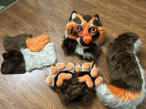 MQ Fox Fursuit Partial! Head, Paws, Tail. Beautiful Furry Suit