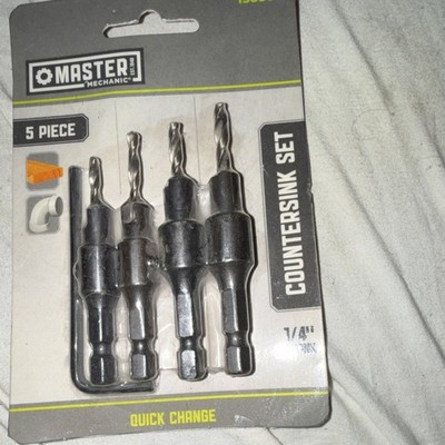 Master Mechanic Quick Change 5-Piece Countersink Set 1/4'' Hex Shank 158860