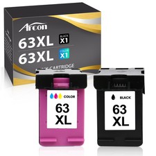 2PK Ink Cartridges Fits for HP 63XL Black Color HP Deskjet 1110 1112 2130 3630