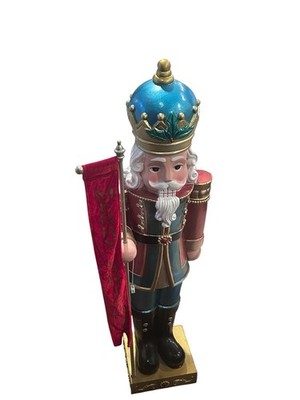 D.A.K. Industrial 38'' Tall  Nutcracker Merry Christmas Flag With Led Lights