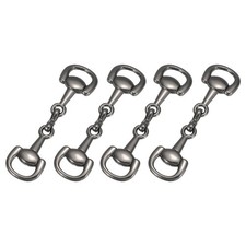 Horse Bit Buckle, Metal Scarf Ring Buckle 4Pcs 0.6 x 2.4 Inch Glossy Black