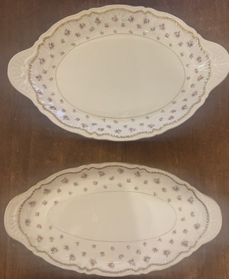 Vintage Theodore Haviland NY Wilton pattern Set of 2 serving platters Made USA
