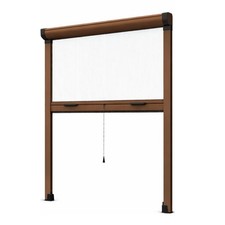 4 MISURE) Zanzariera a Rullo Verticale Marrone Riducibile Finestre Portefinestre