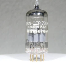 Amperex USN-CEP 7308/E188CC Mil-Spec O-Getter Gold Pin Made in USA 1965