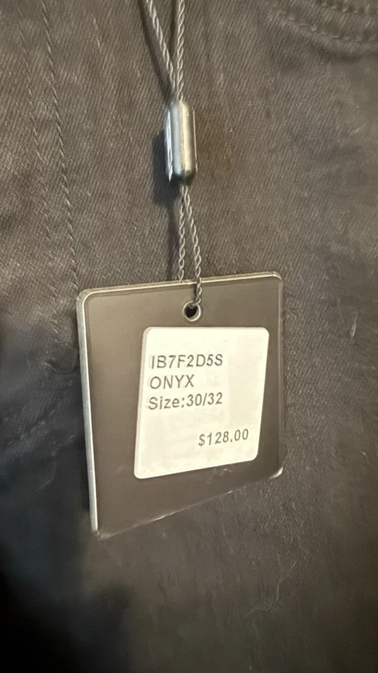 Pantalones de mezclilla Ike Behar para hombre talla 30x32 negros ajustados calce recto nuevos con etiquetas Foto 3 de 4