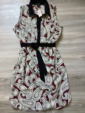 Ann Taylor Paisley Print Sleeveless Tie Waist Dress Medium Petite Multicolor