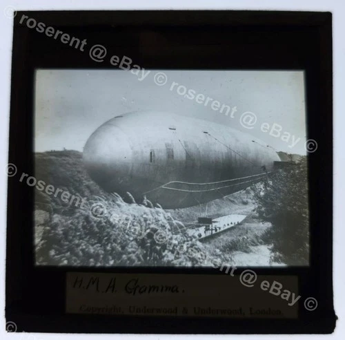 pre WW1 Army & RFC  experimental Airship ''Gamma''  - 1910/1915  lantern Slide