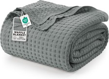 100 Cotton Waffle Weave Blanket Twin Size Bed Lightweight Breathable Summer