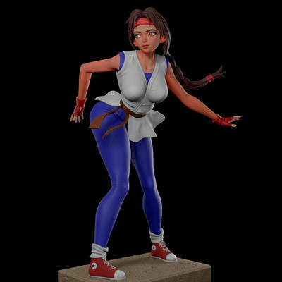 Yuri, King of Fighters, KOF, sexy Pin-Up Statue, 3D Druck Figur, UNBEMALT