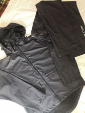 Helly Hansen Rain Suit Men’s S Black-Blue Waterproof Hooded 2 Piece Jacket Pants