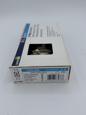 Leviton 1453-2IM 3-Way White Beige Toggle Switch 15A 120V AC Wall 6 Pack USA