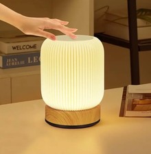 LED Nachttischlampe Touch-Dimmer Farbauswahl, USB, Timer Tischlampe Nachtlampe