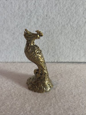 Brass Phonenix / Peacock Statue Miniature Mythical Bird