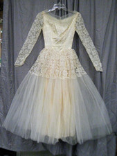 Vintage Retro 50s Sz Sm Wedding Gown