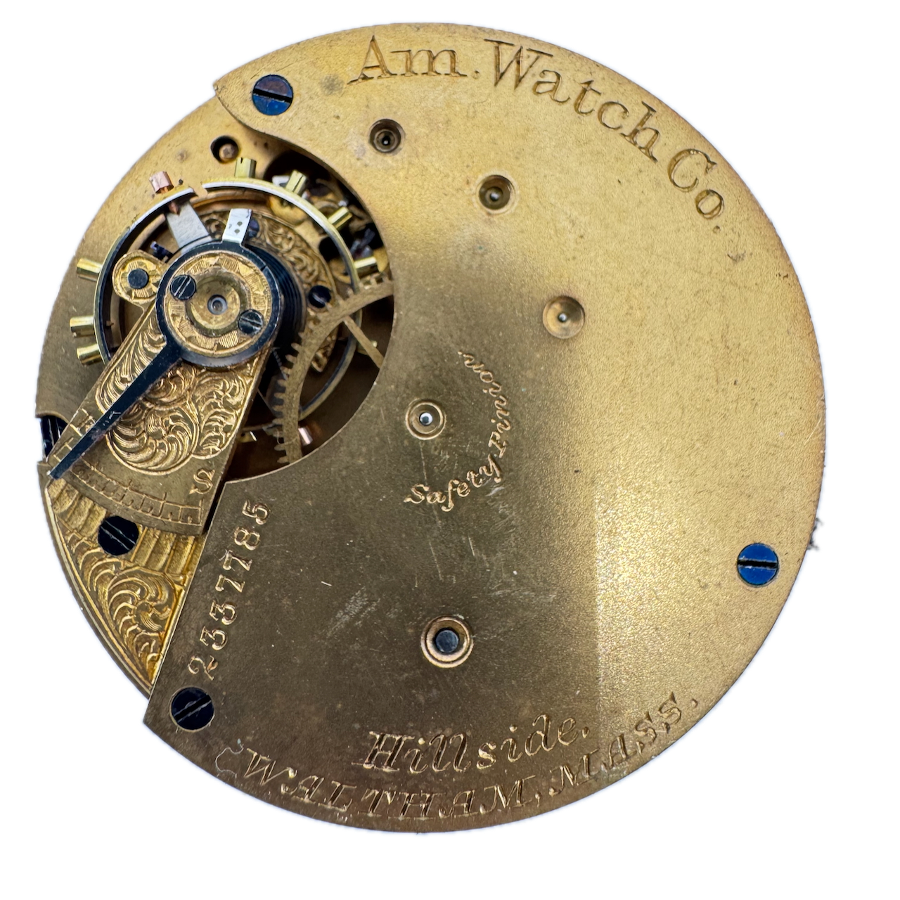 Antique 14s 1884 Waltham 7 Jewel Hunter Pocket Watch Movement Hillside USA