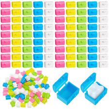 200 Pcs Plastic Tooth Holder Boxes Tooth Fairy Box for Kids Colorful 0.8 X 0.6 X