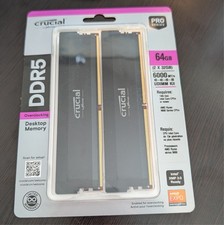 Crucial Pro DDR5 RAM 64GB Kit (2x32GB) 6000MHz CL40, Overclocking Desktop Memory