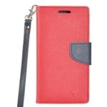 GSA Folio Flip Leather Wallet Case for LG G6, VS988 - Red/Blue