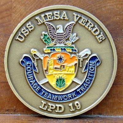 USS Mesa Verdes (LPD-19) Challenge Coin  LDO/CWO  MUSTANG