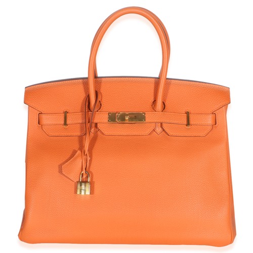 Hermès Orange Togo Birkin 35 GHW