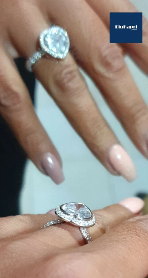 Anello Donna Argento Cuore con Pave' di zirconi bianchi brillanti - Immagine 3 di 4