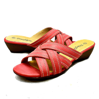 DAMEN-SANDALEN NIEDRIGER KEILABSATZ OFFENE SPITZE BEQUEM WEICHES MATERIAL DAMEN