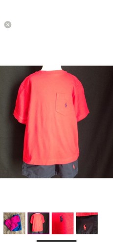 Boys Ralph Lauren Polo Red Logo Shirt & Blue Logo Shorts Sz 5 - Picture 2 of 4