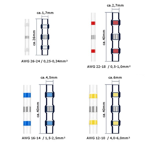 Lötverbinder 25 50 oder 100 Stück SET sortiert oder als Sortiment Wasserdicht - Bild 250 von 283