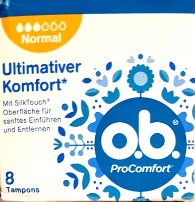 o.b. ProComfort Tampons Normal 8 Stück im Pack Handtaschen- / Reisepackungsgröße