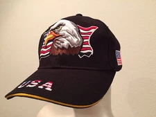 3 HATS USA American Flag Eagle Embroidered Patriotic Baseball Ball Cap Black A13