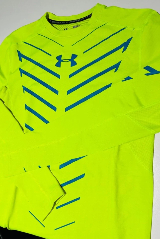 UNDER ARMOUR MENS SLIM GYM FIT LONG SLEEVE TOP T-SHIRT GYM SHARK M NEW RRP £75 - Image 4 of 4