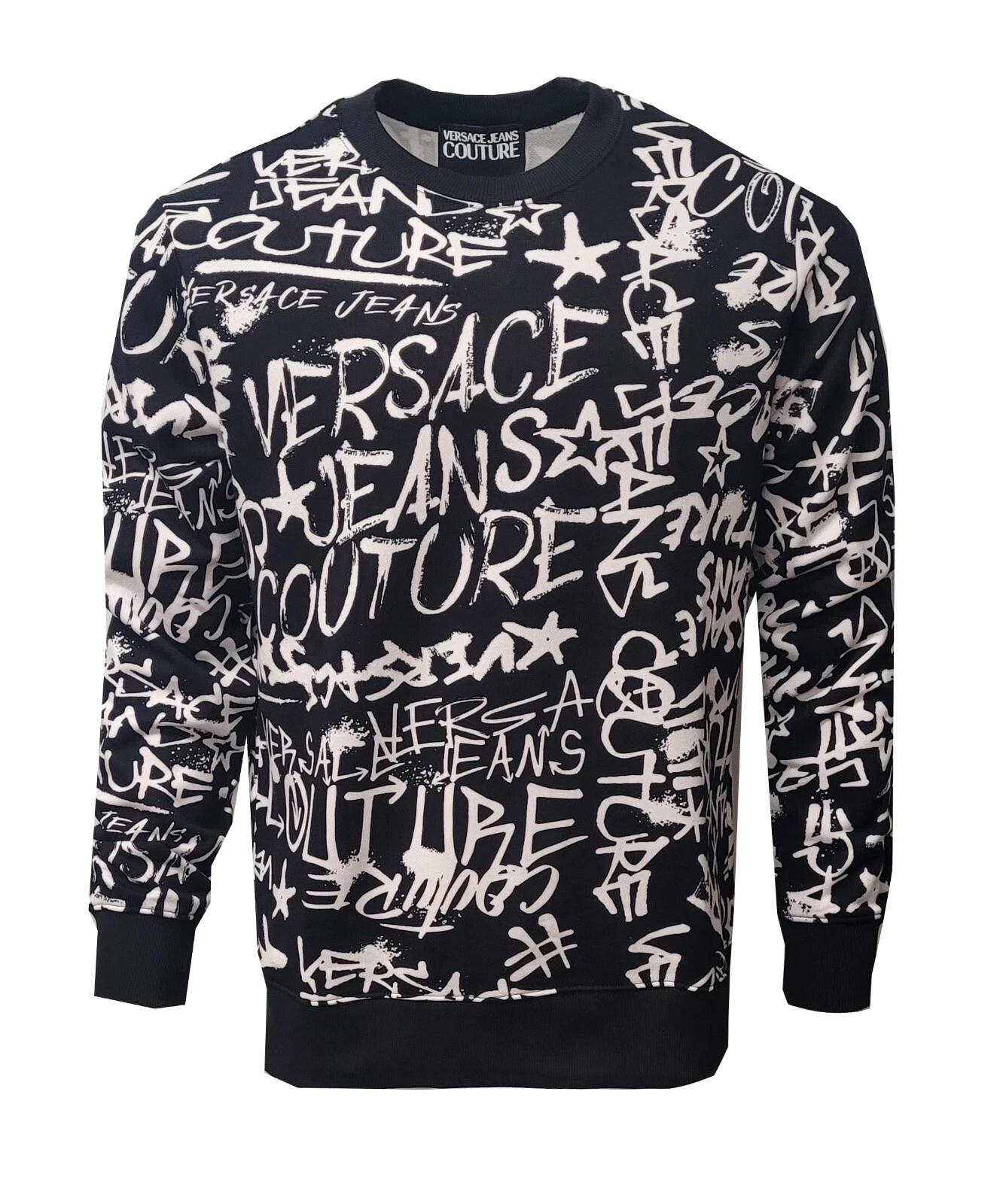 Versace Jeans Couture Graffiti Sweatshirt Jumper Black White Size