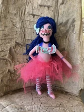 pink tutu creature handmade rag doll