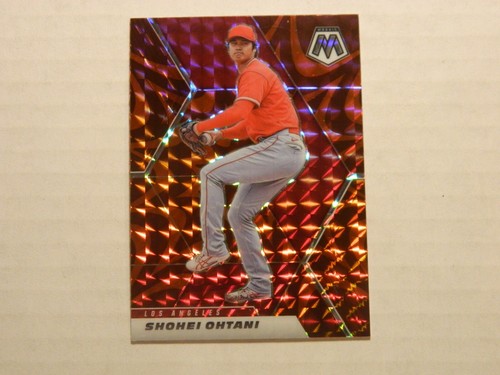 2021 Panini Mosaic Red Reactive Prizm Card of  Shohei Ohtani .  -  Angels