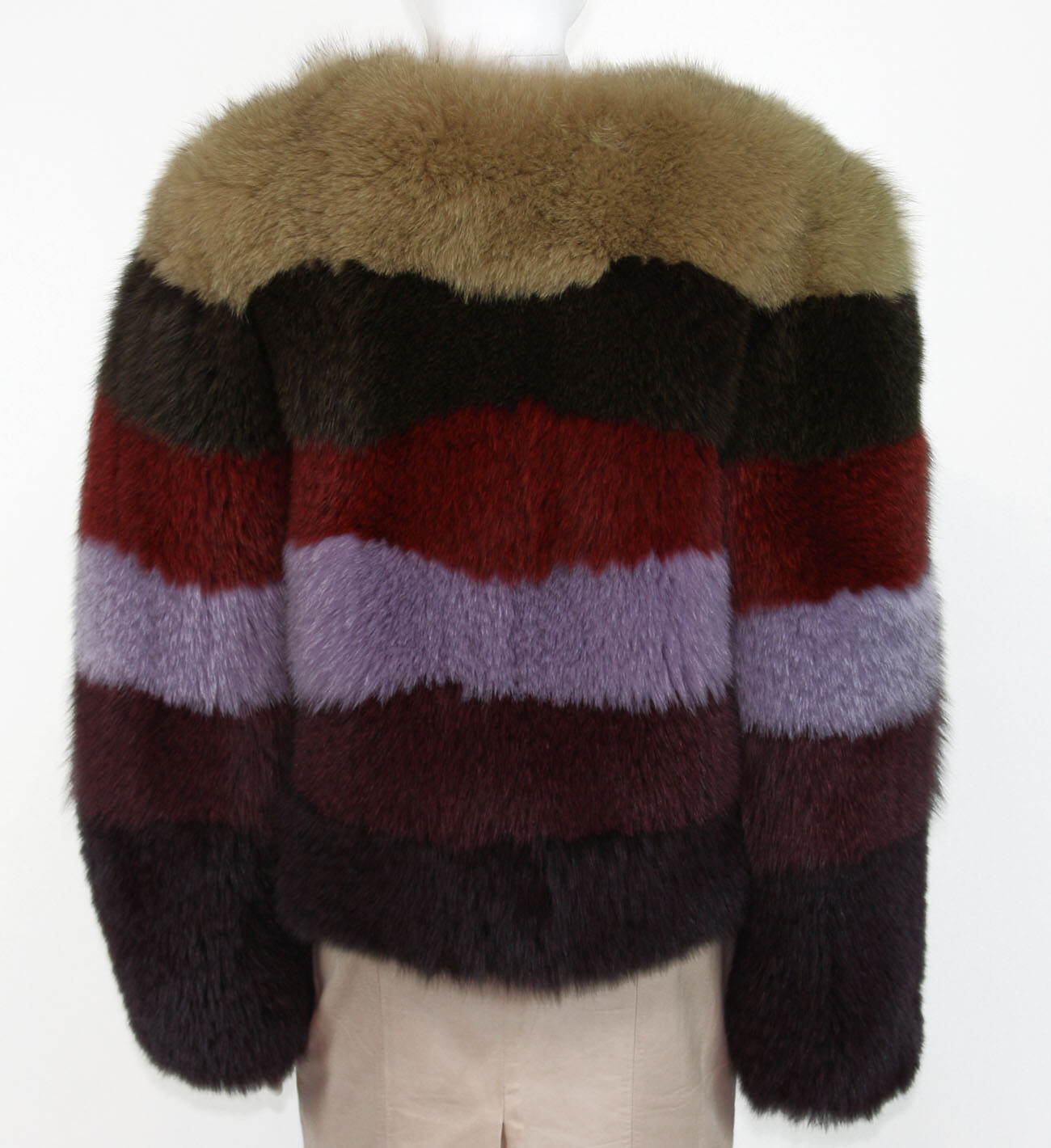 New ETRO $12560 100percent FOX Multi Color Fur Jacket It 42 - US 6 image 5