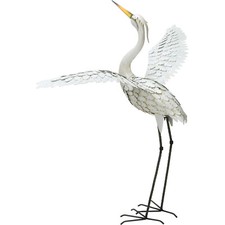 Gartenfigur Kranich aus Metall, 87 cm