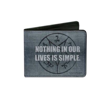 Supernatural Nothing In Our Lives Is Simple Two-Sided Bi-Fold Wallet NEW UNUSED