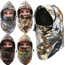 Cold Weather Balaclava Windproof Fleece Camo Hood for Hunting Ski Face Mask
