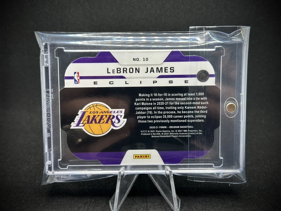 Lebron James Troquelado 2020 Obsidian Eclipse Grabado Eléctrico Estuche Verde HIT Lakers Foto 2 de 2