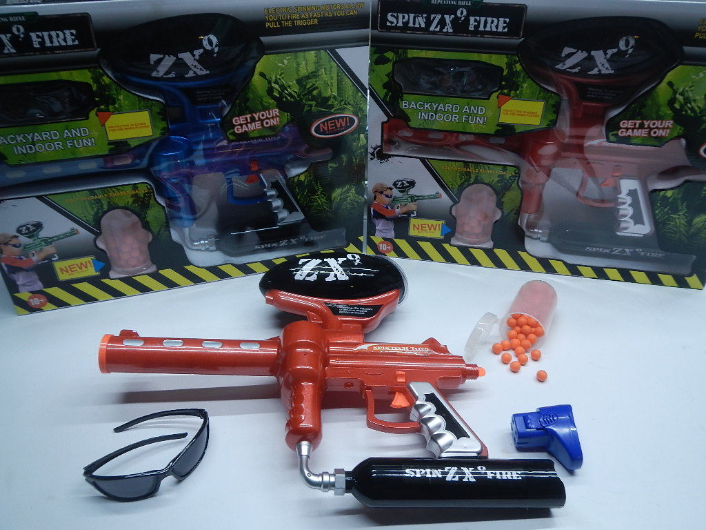 RED ZX9 SPIN FIRE ELECTRIC RAPID SHOT SOFT BALL TOY GUN RED ZX9 SPIN FIRE ELECTRIC RAPID SHOT SOFT BALL TOY GUN
